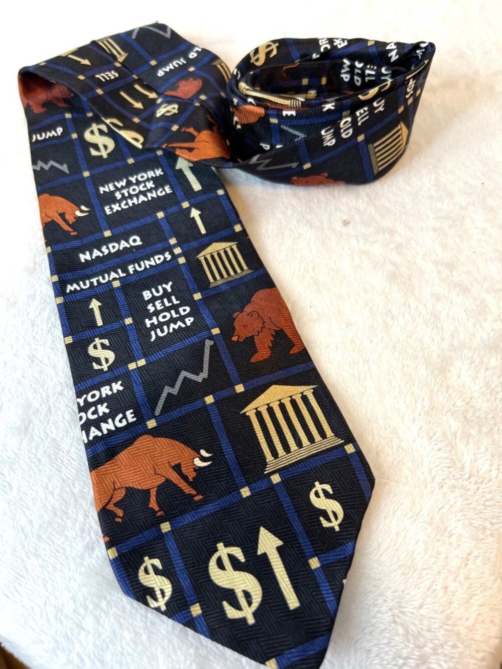 RM‎ Style New York Stock Exchange Nasdaq Buy Sell Mutual Funds Necktie Tie